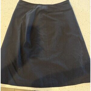 Axcess Black A-Line Knee Length Skirt Polyester Rayon Grommet Zip Lined 10